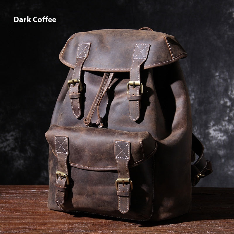 Elegant leather backpack for retro-style adventures
