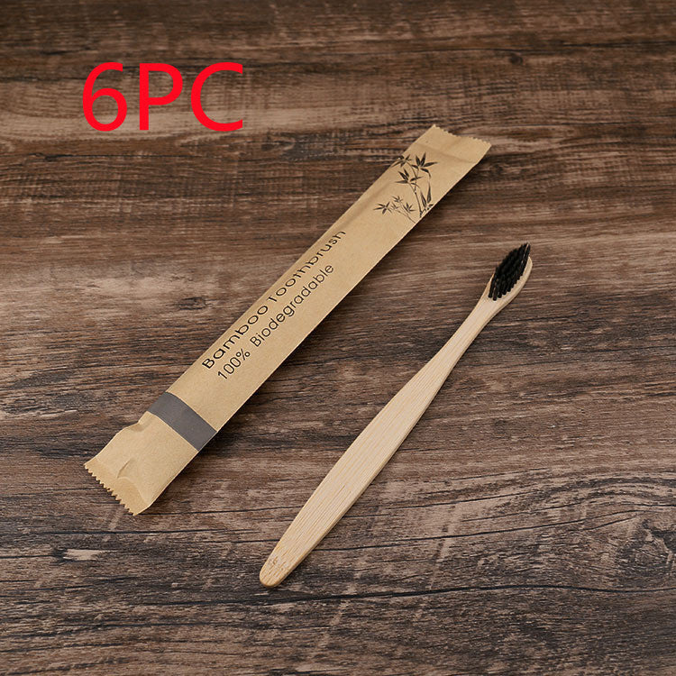 Natural bamboo toothbrush with soft bristles