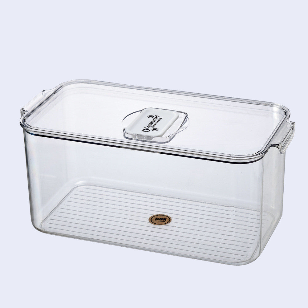 Transparent storage box for fruits and vegetables with lid