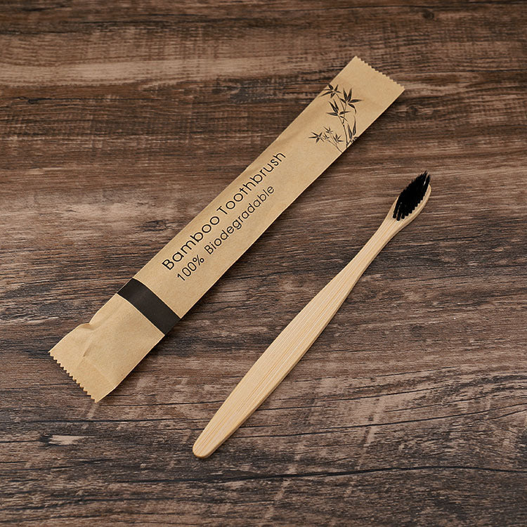 Natural bamboo toothbrush with soft bristles