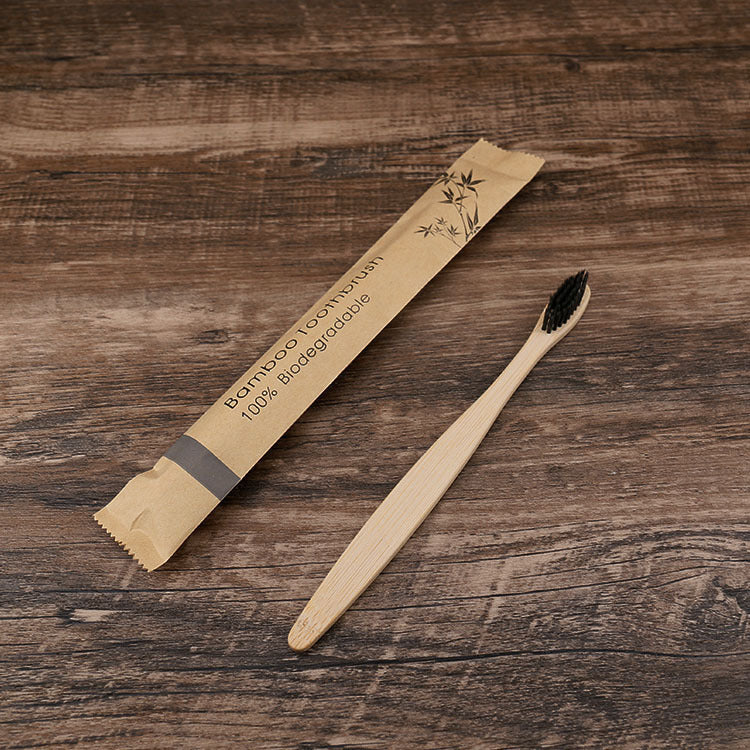 Natural bamboo toothbrush with soft bristles
