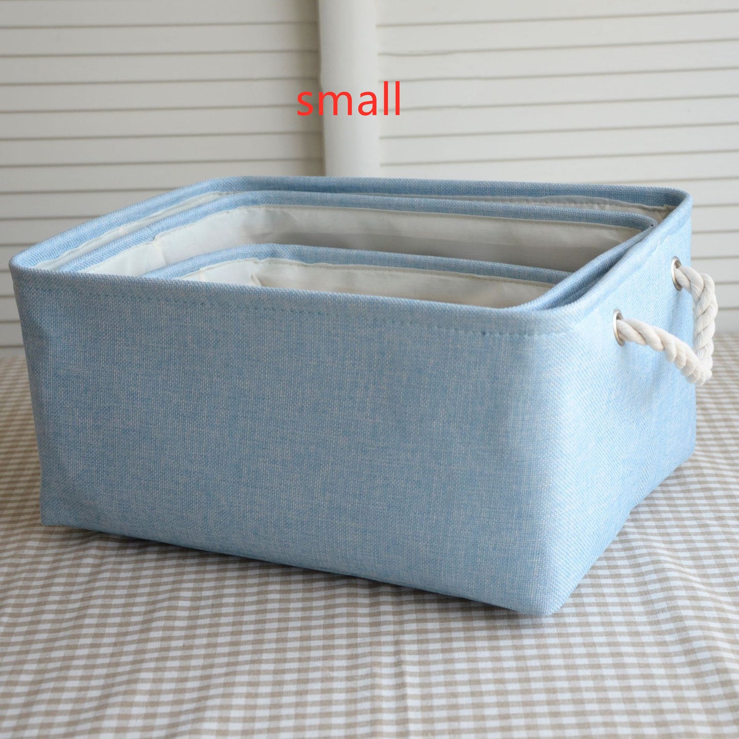 Cotton and linen storage basket