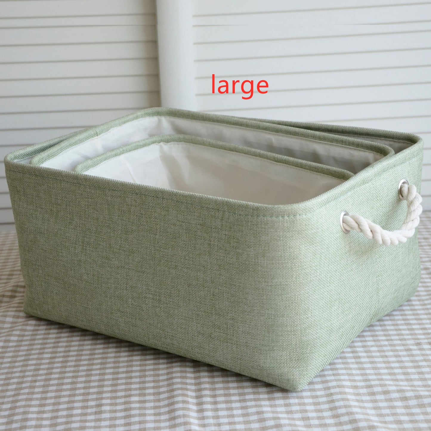 Cotton and linen storage basket