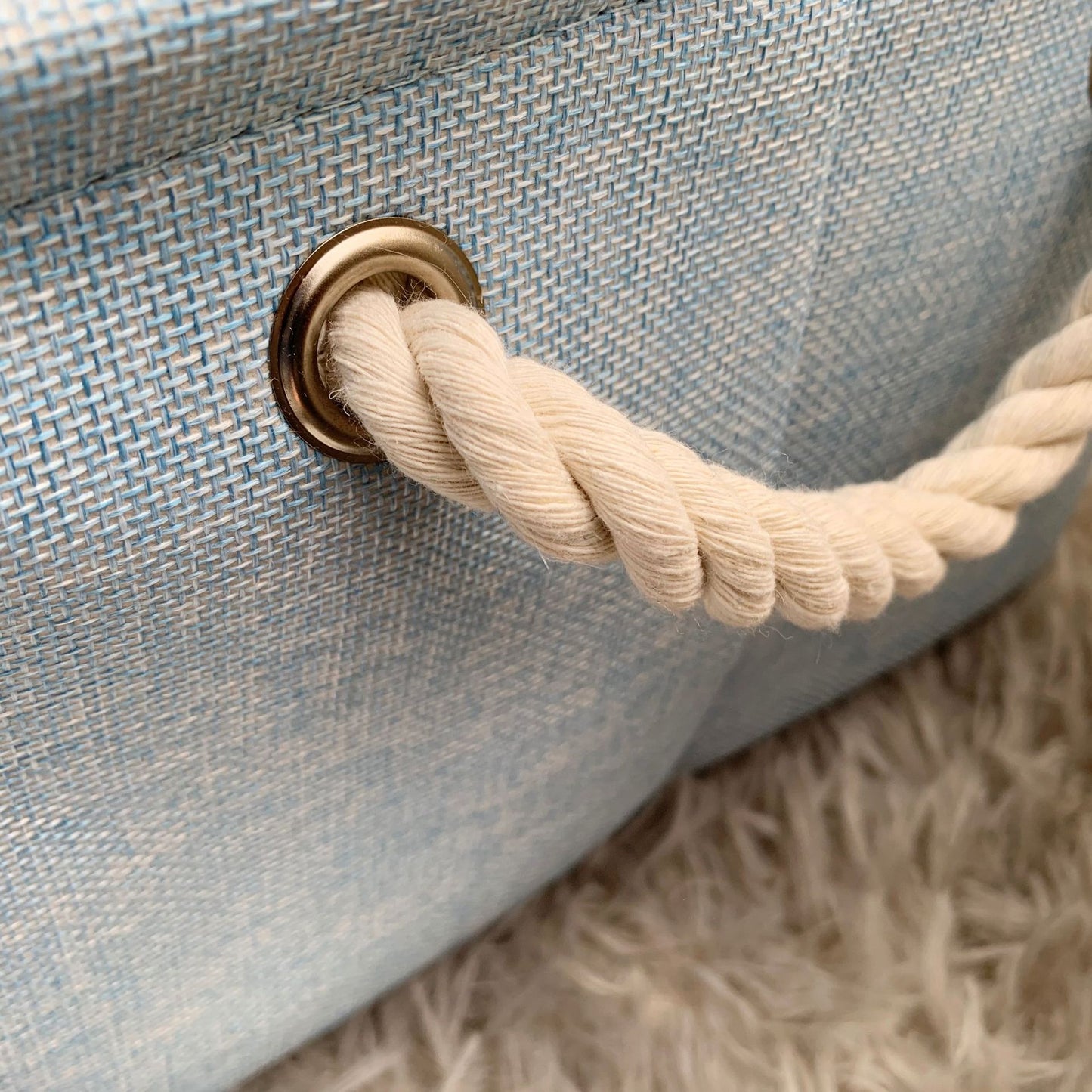 Cotton and linen storage basket