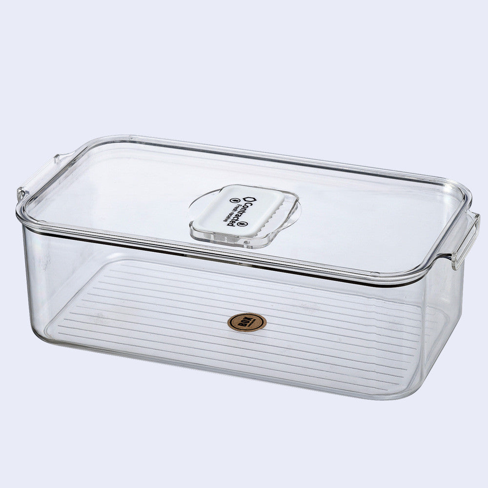 Transparent storage box for fruits and vegetables with lid