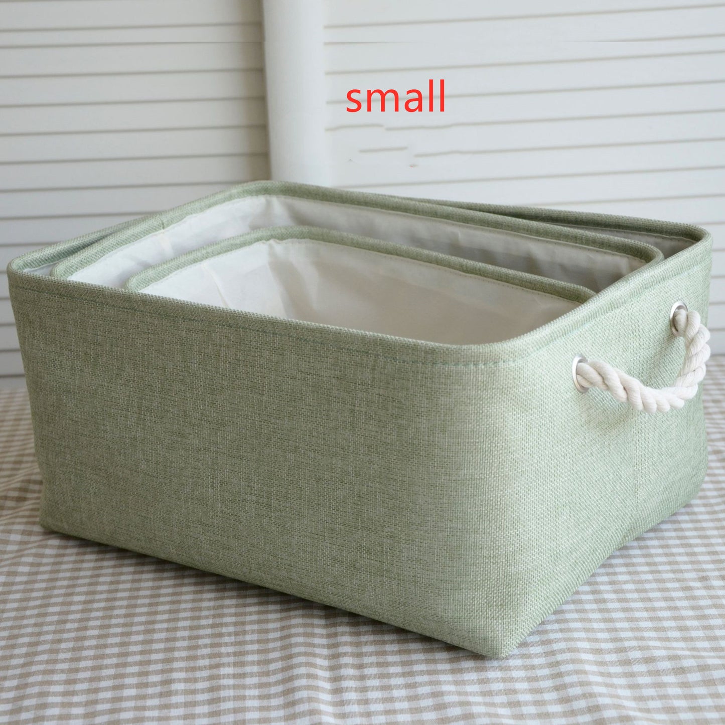 Cotton and linen storage basket