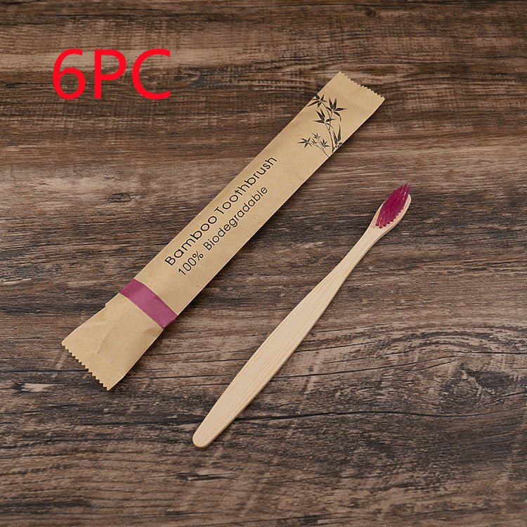 Natural bamboo toothbrush with soft bristles