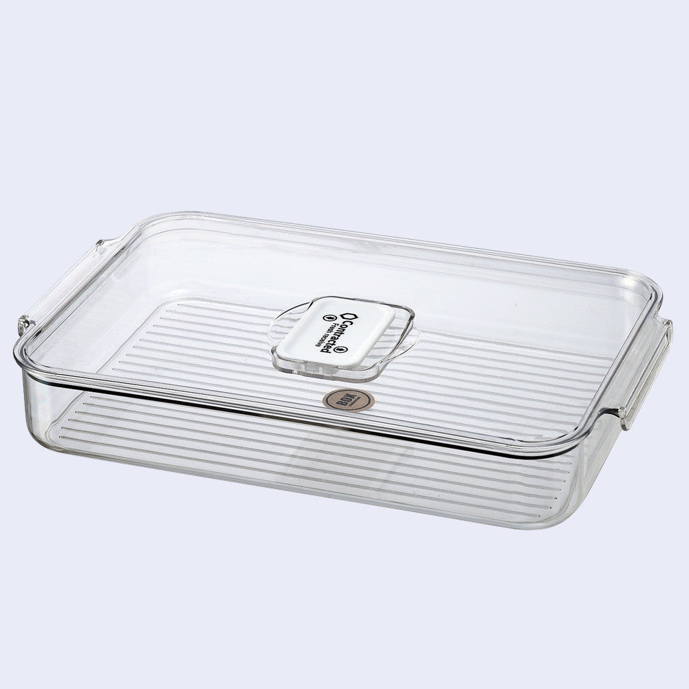 Transparent storage box for fruits and vegetables with lid