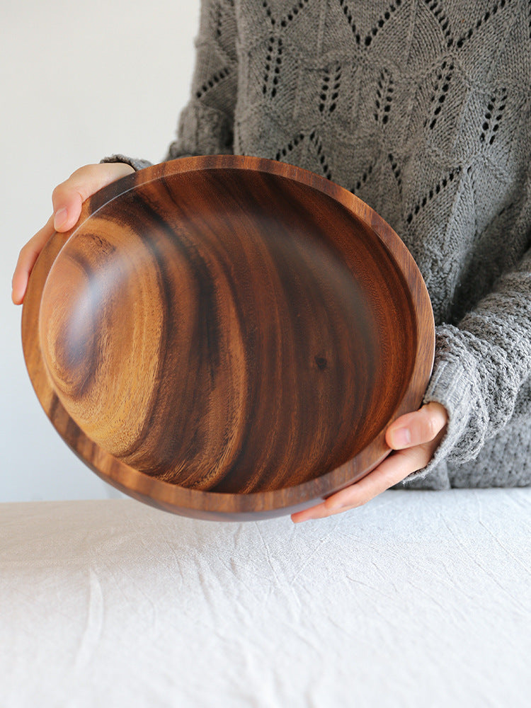 Handmade wooden bowl in Japanese design for elegant serving