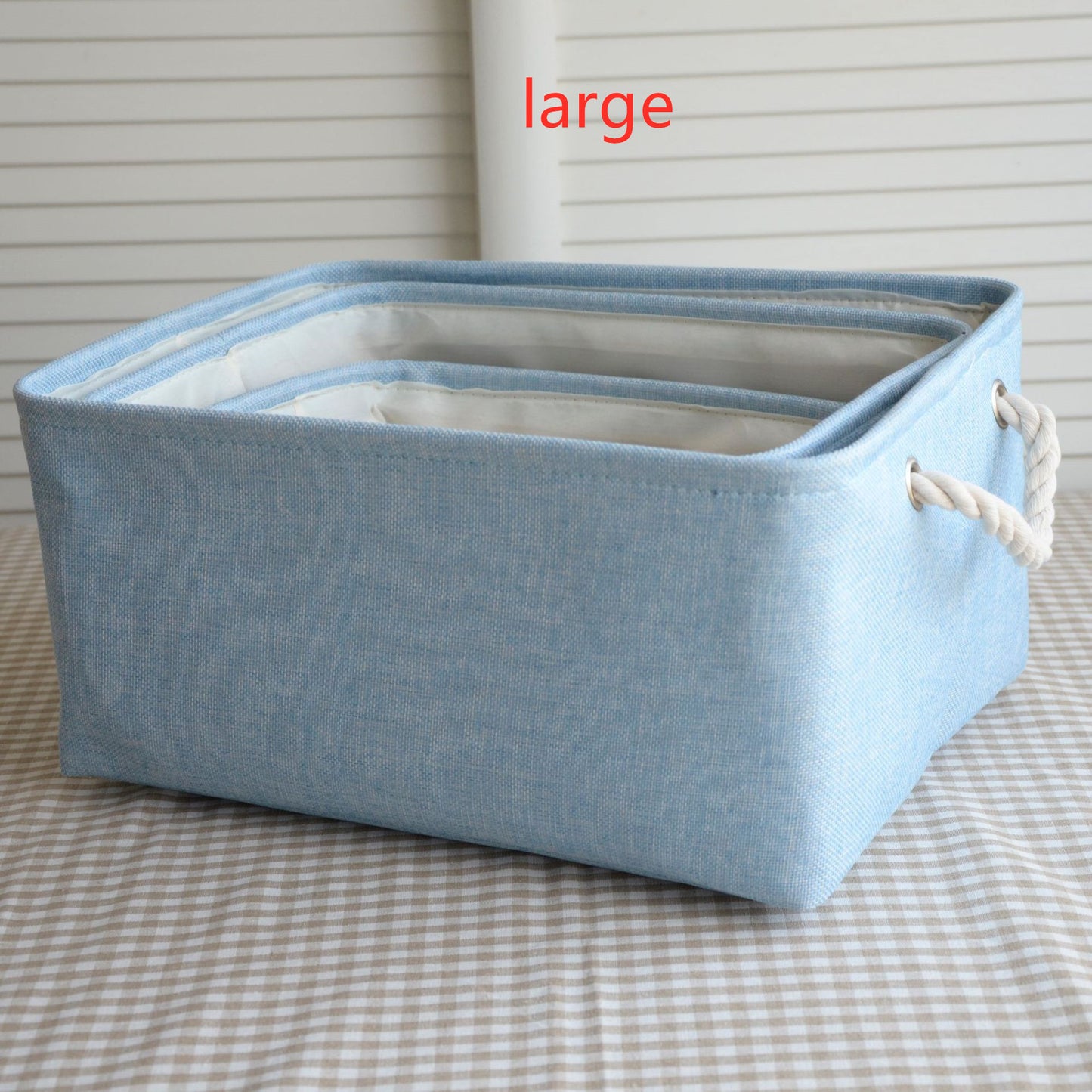 Cotton and linen storage basket