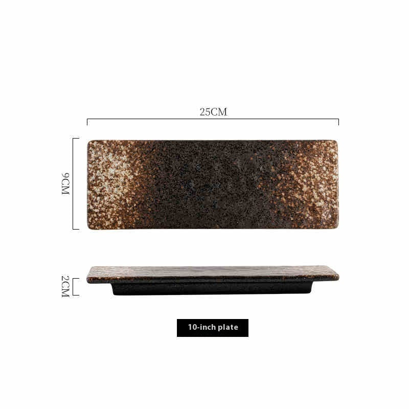 Elegant sushi and barbecue plate in porcelain