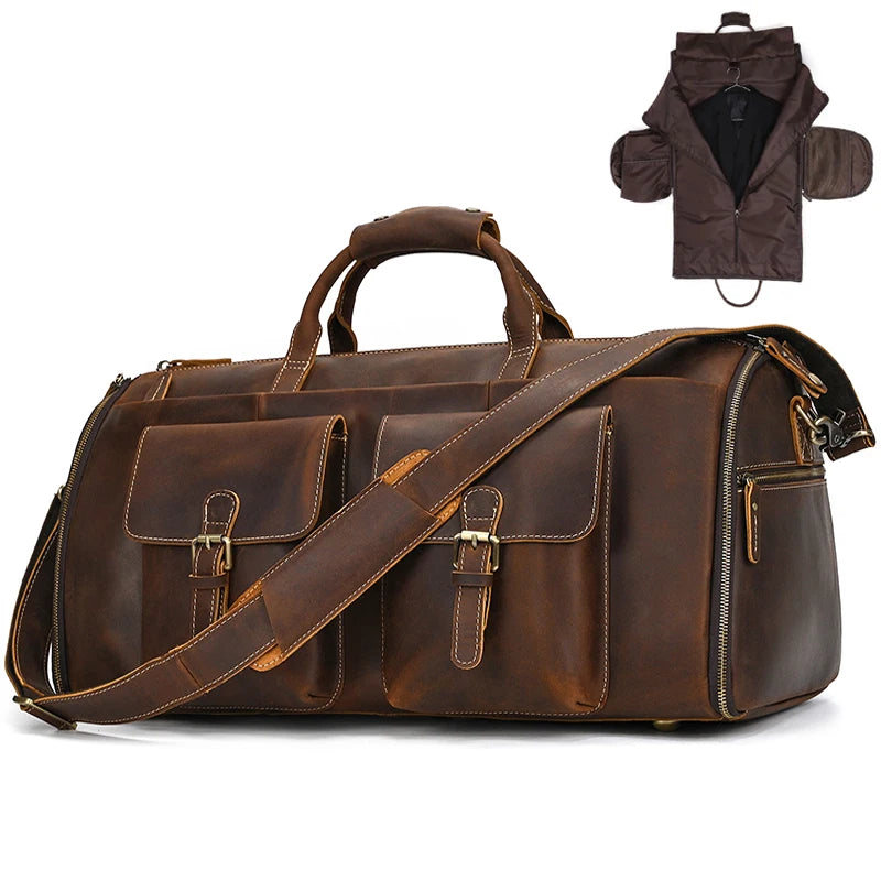 Luxury Leather Duffel Bag for Business Travel