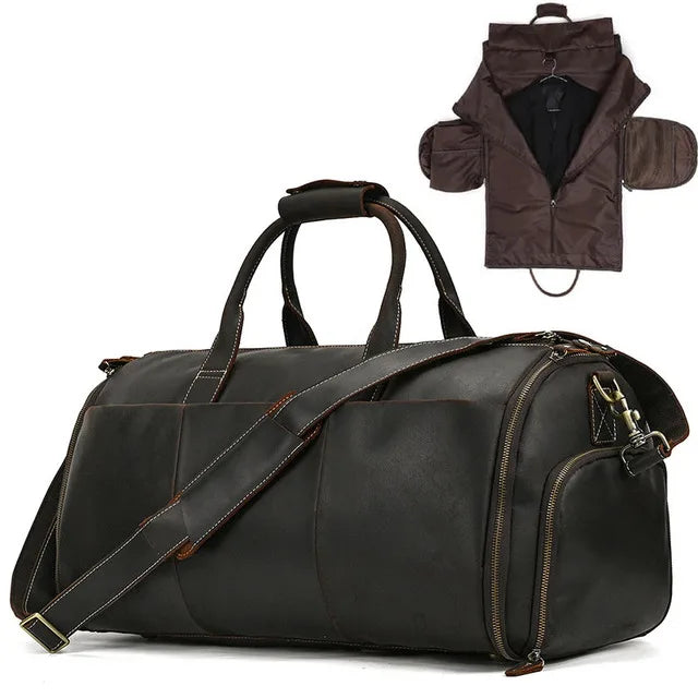 Luxury Leather Duffel Bag for Business Travel