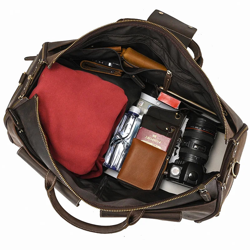 Luxury Leather Duffel Bag for Business Travel