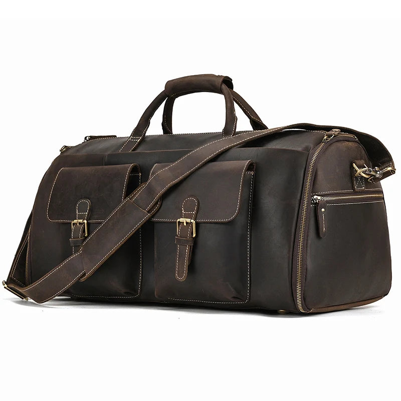 Luxury Leather Duffel Bag for Business Travel
