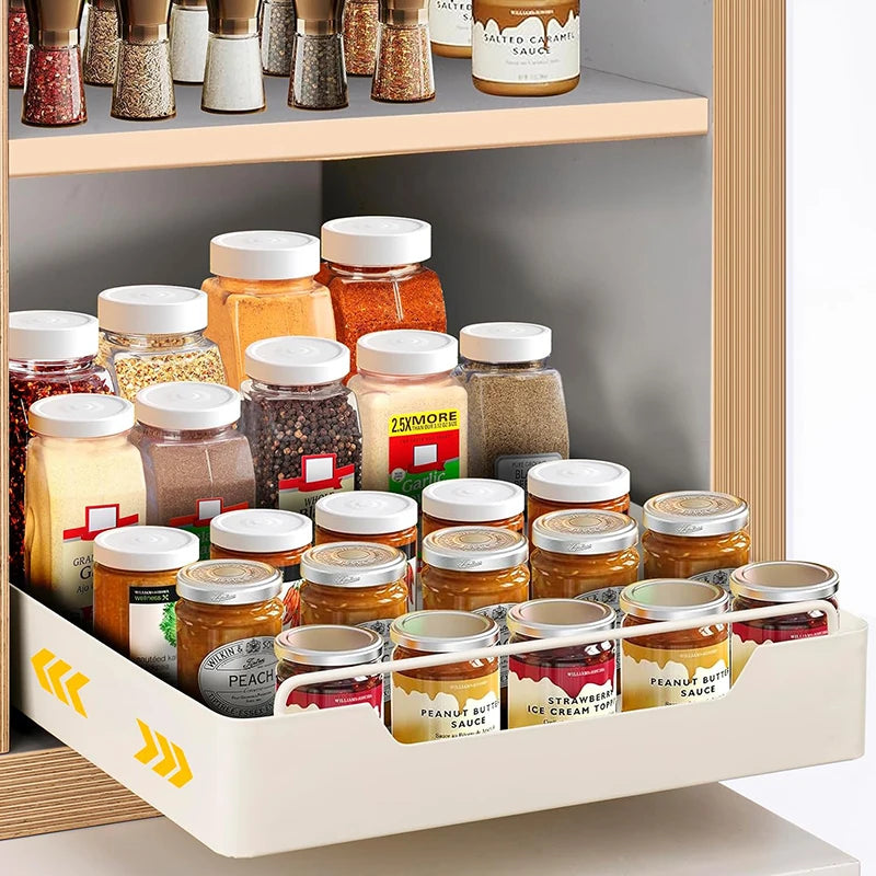 Pull-out cabinet storage drawer with slide rail – Perfect for kitchens and bathrooms