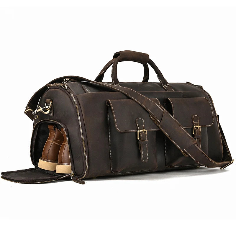 Luxury Leather Duffel Bag for Business Travel