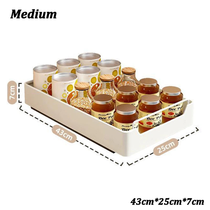 Pull-out cabinet storage drawer with slide rail – Perfect for kitchens and bathrooms