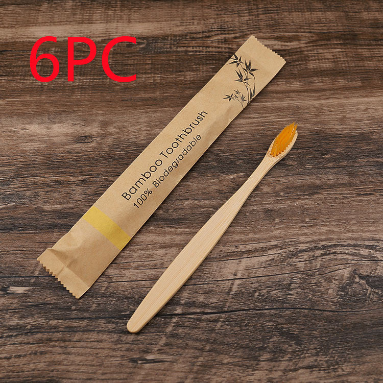 Natural bamboo toothbrush with soft bristles