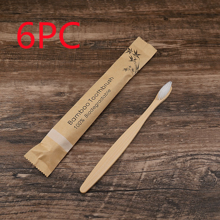 Natural bamboo toothbrush with soft bristles