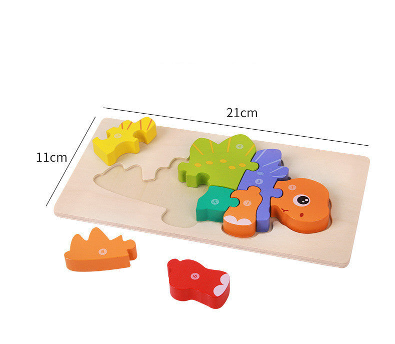 Dinoäventyr: Tredimensionellt Montessori-pussel i trä för små forskare!