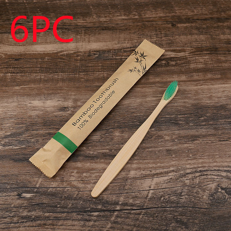 Natural bamboo toothbrush with soft bristles