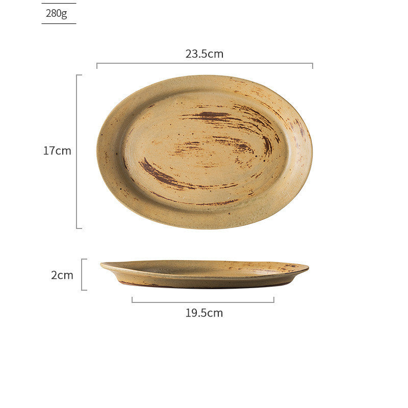 Keramisk tallrik i vintage stil – Japansk & Kinesisk Stil