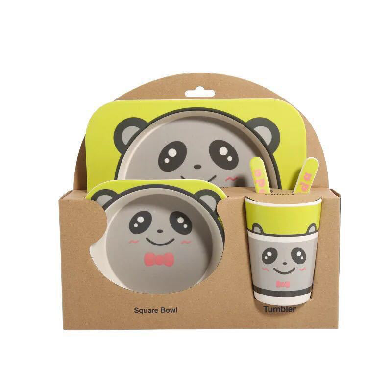 5-piece children's set in bamboo material with fun patterns