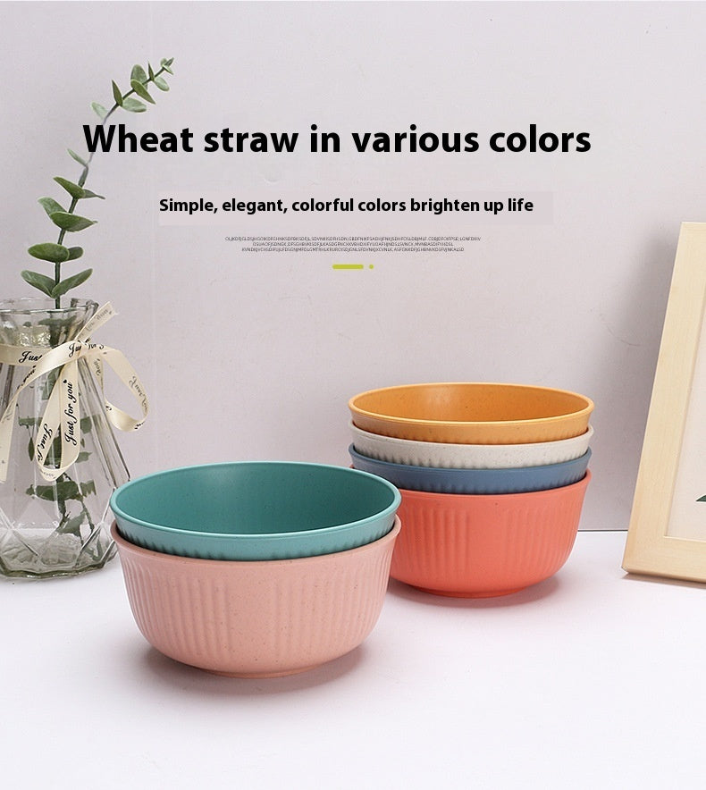 Wheat plate set in colorful design - 18 pieces