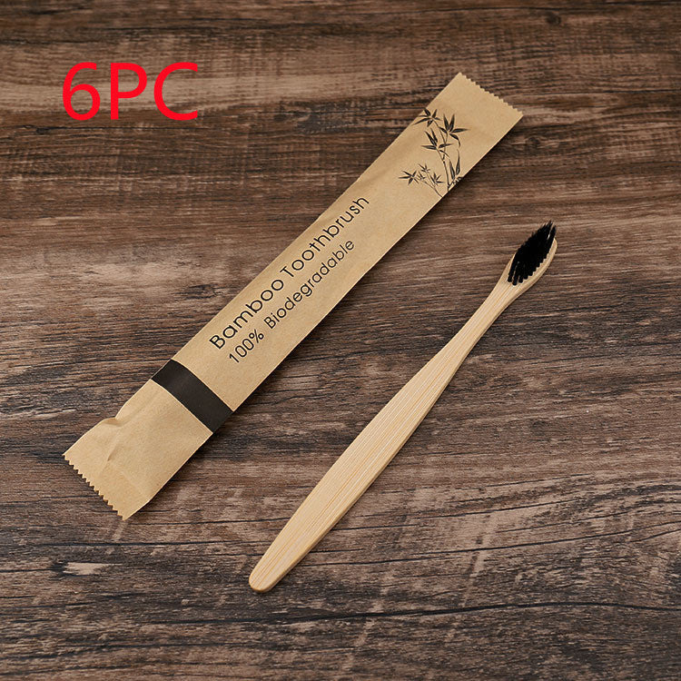 Natural bamboo toothbrush with soft bristles