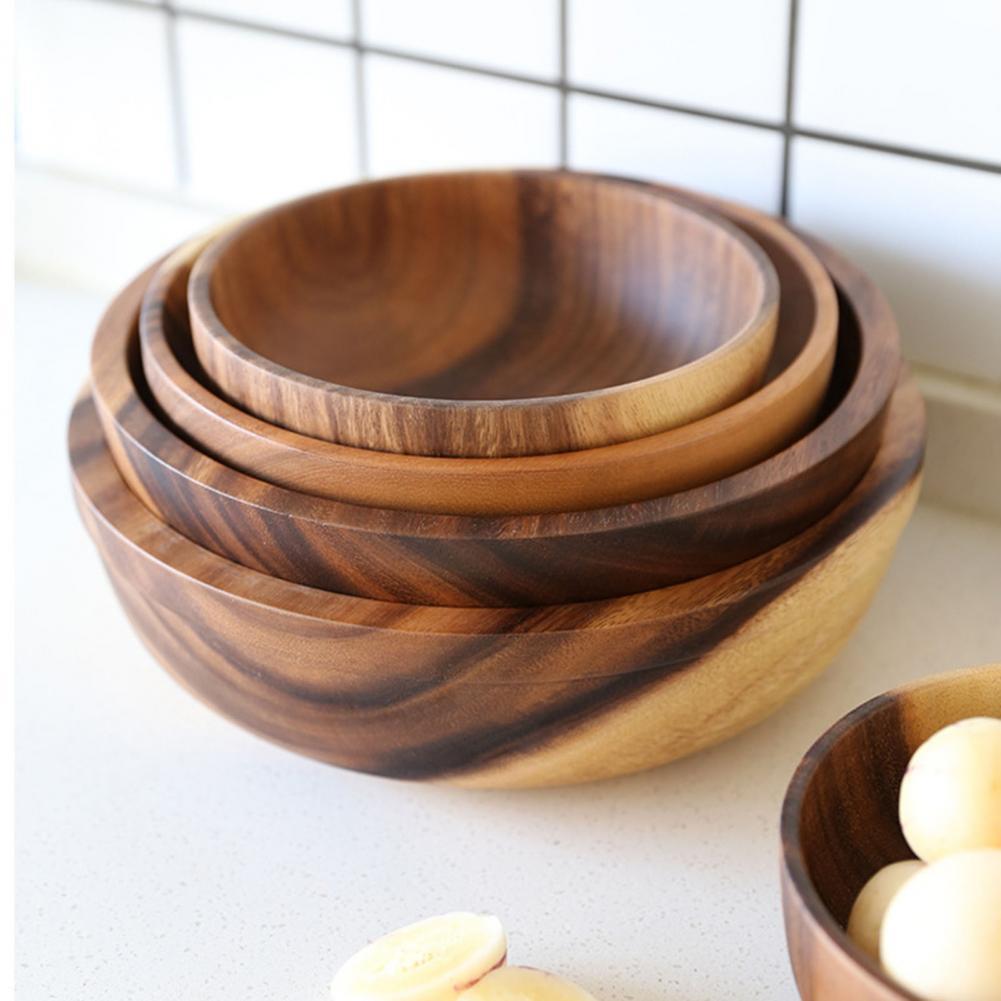 Handmade wooden bowl in Japanese design for elegant serving