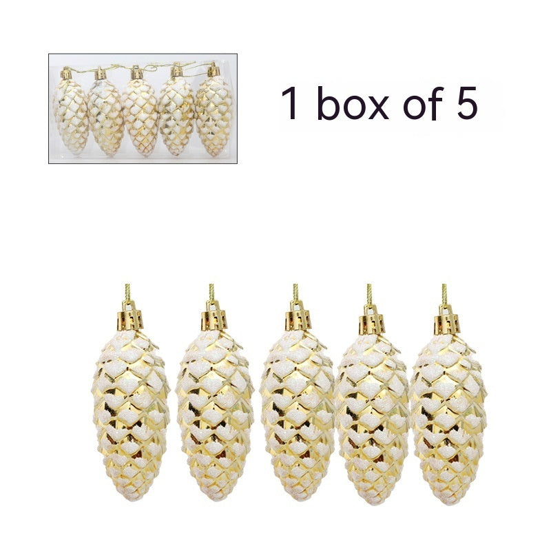 Juldekorationer – Glittrande Grankottar i guld, silver, rött &amp; champagne