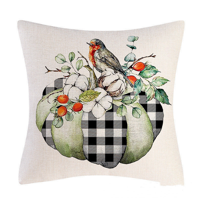 Höstigt Kuddfodral med Pumpa & Solrosor – Charmig Dekoration för Hemmet