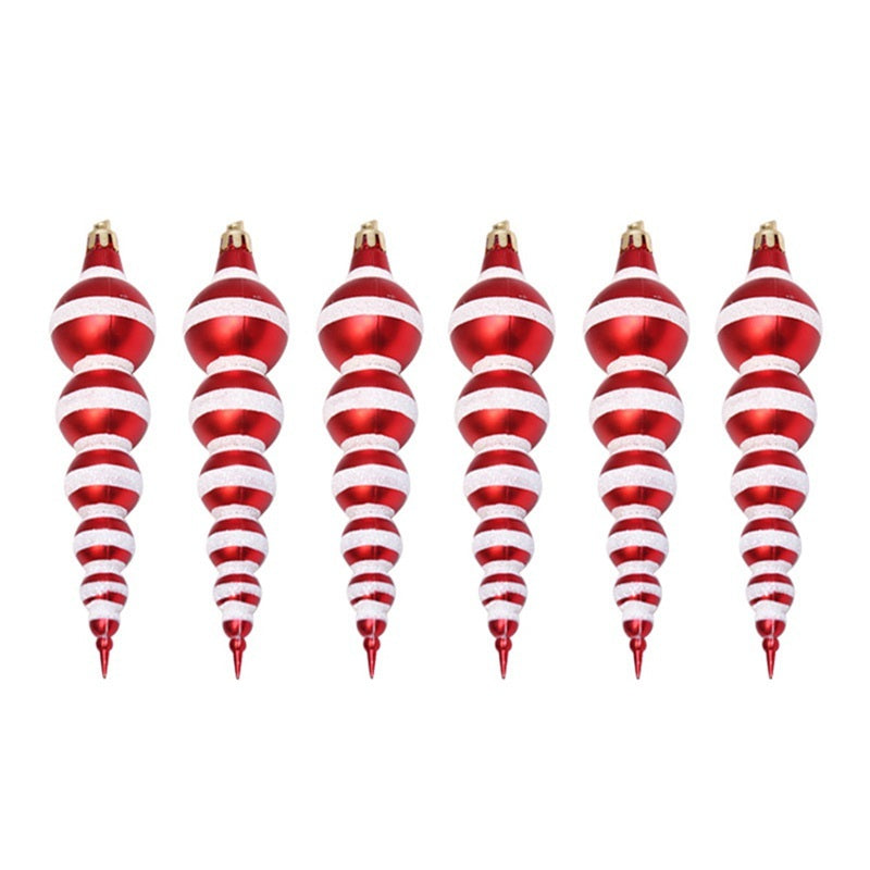 Juldekoration – Röda Kulspiror i Droppform (6-pack)