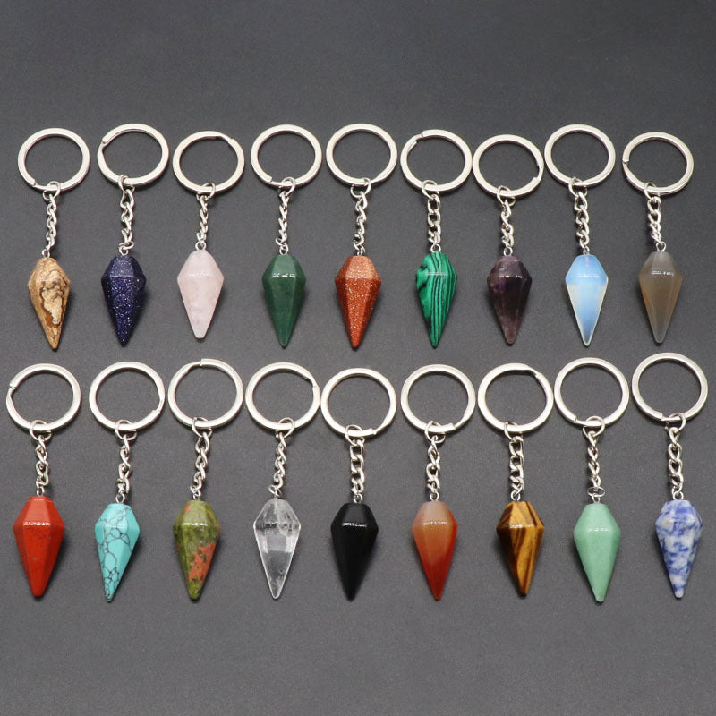 Magisk nyckelring med kristall agat - En färgglad värld av halvädelstenar!