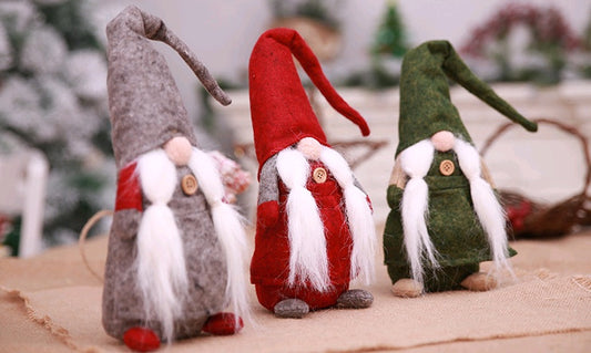 Europeisk Stil Juldekoration – Ansiktslös Docka med Skägg