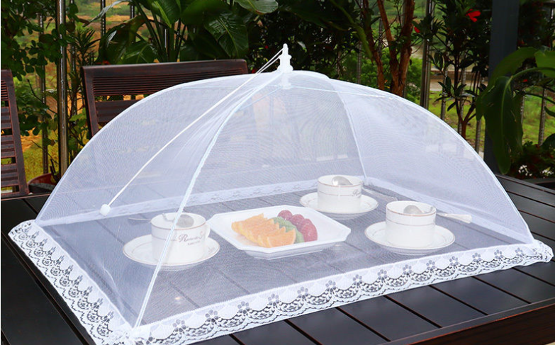 Rektangulärt matskydd med avtagbart nät