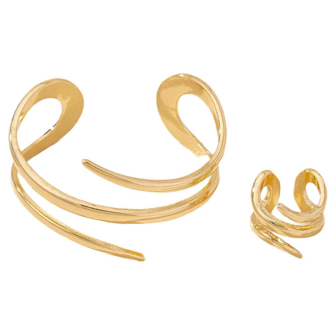 Öppen ring och armband i stilren design – tidlös elegans för varje tillfälle