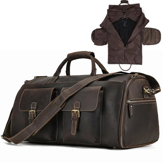 Luxury Leather Duffel Bag for Business Travel