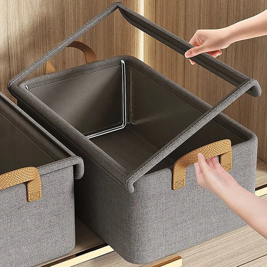 Elegant förvaringslåda med stålram