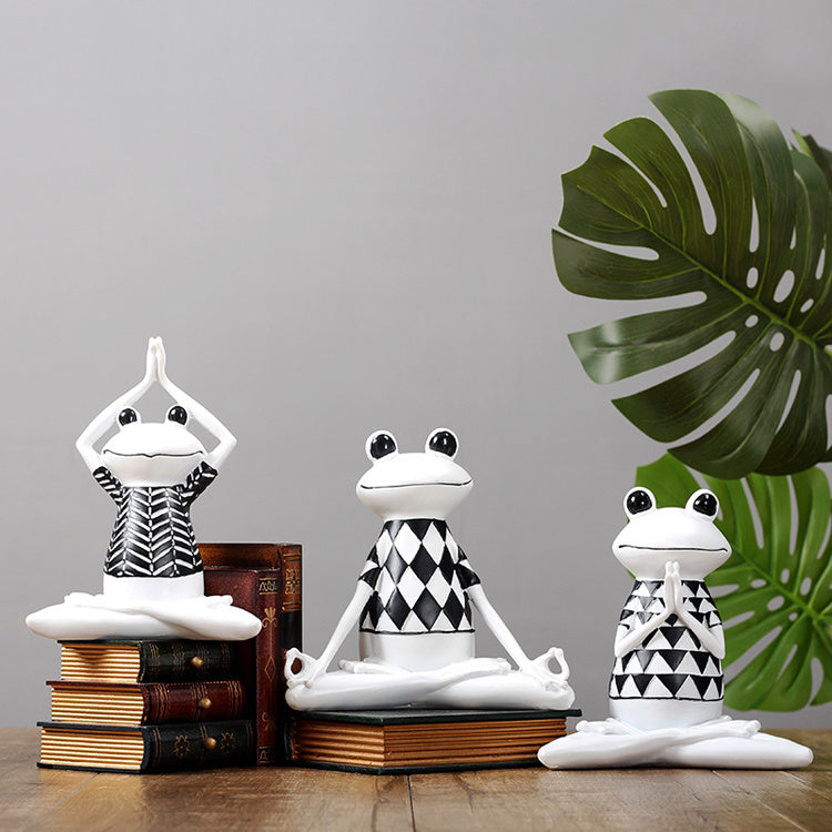 Elegant Yoga Frog figurin