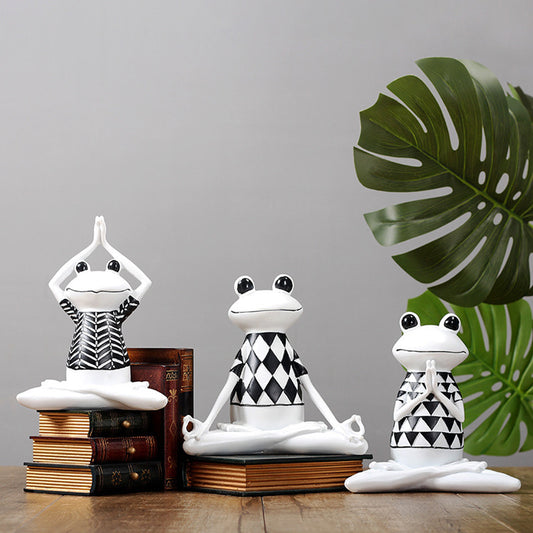 Elegant Yoga Frog figurin